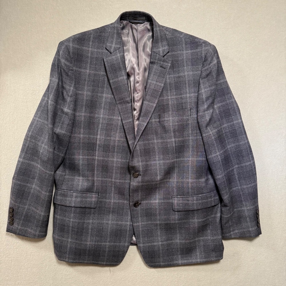 Lauren Ralph Lauren Wool Blend Window Pane‎ Check Blazer Sport Jacket Men 46R